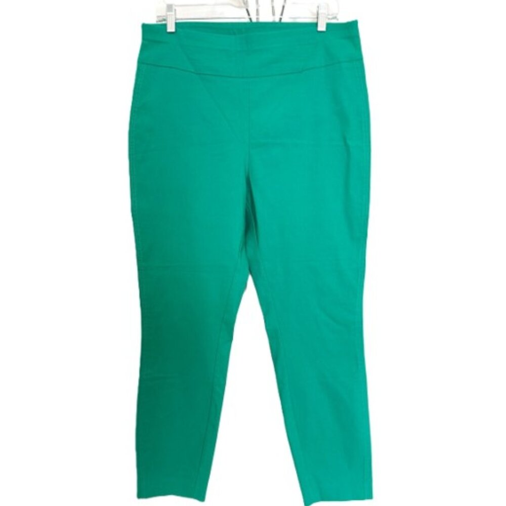 New York & Company Kelly Green Pull On Ankle Pant Sz Large